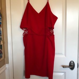 Red cut out dress